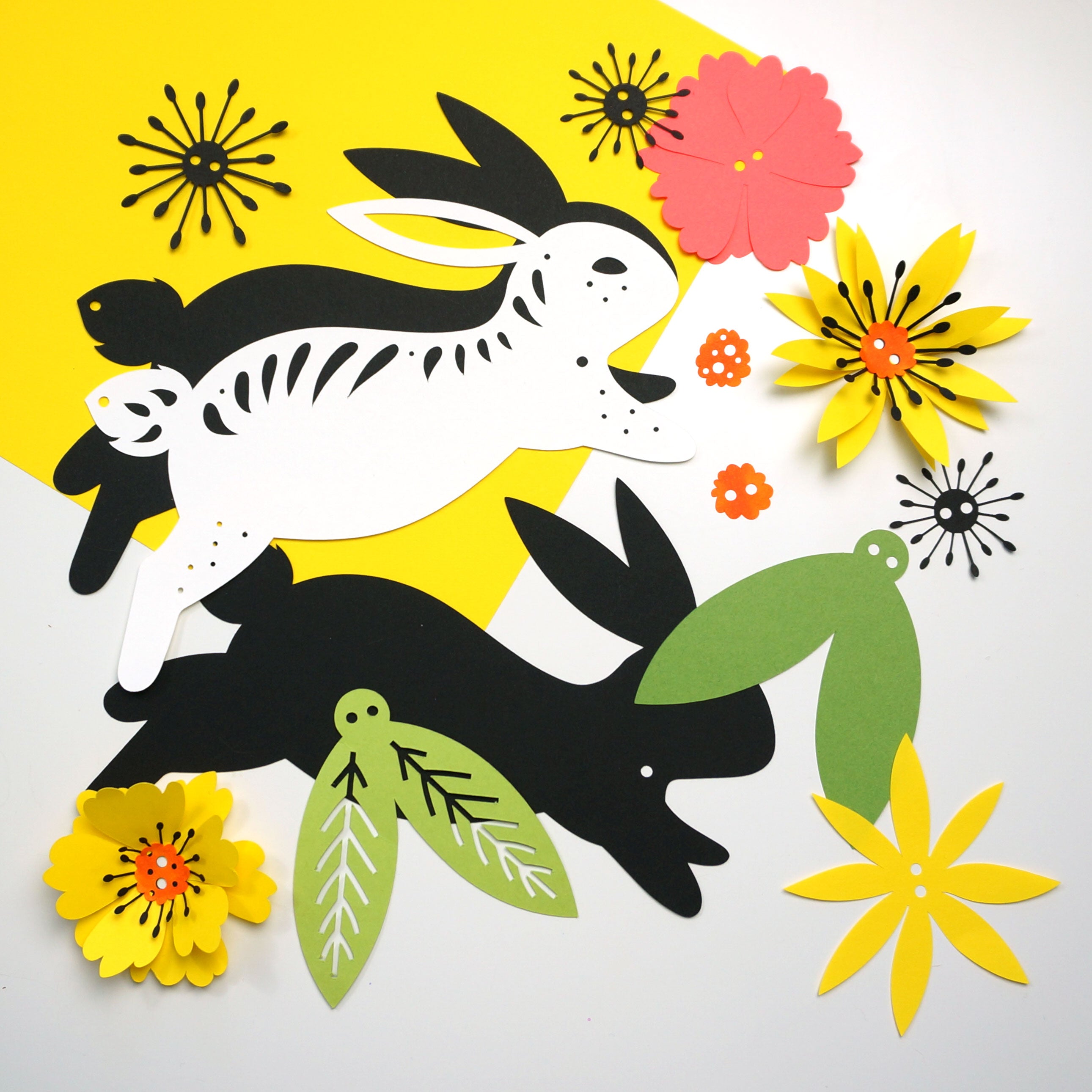 DIY Easter Bunny & Flower Garland Template for Cutting Machines
