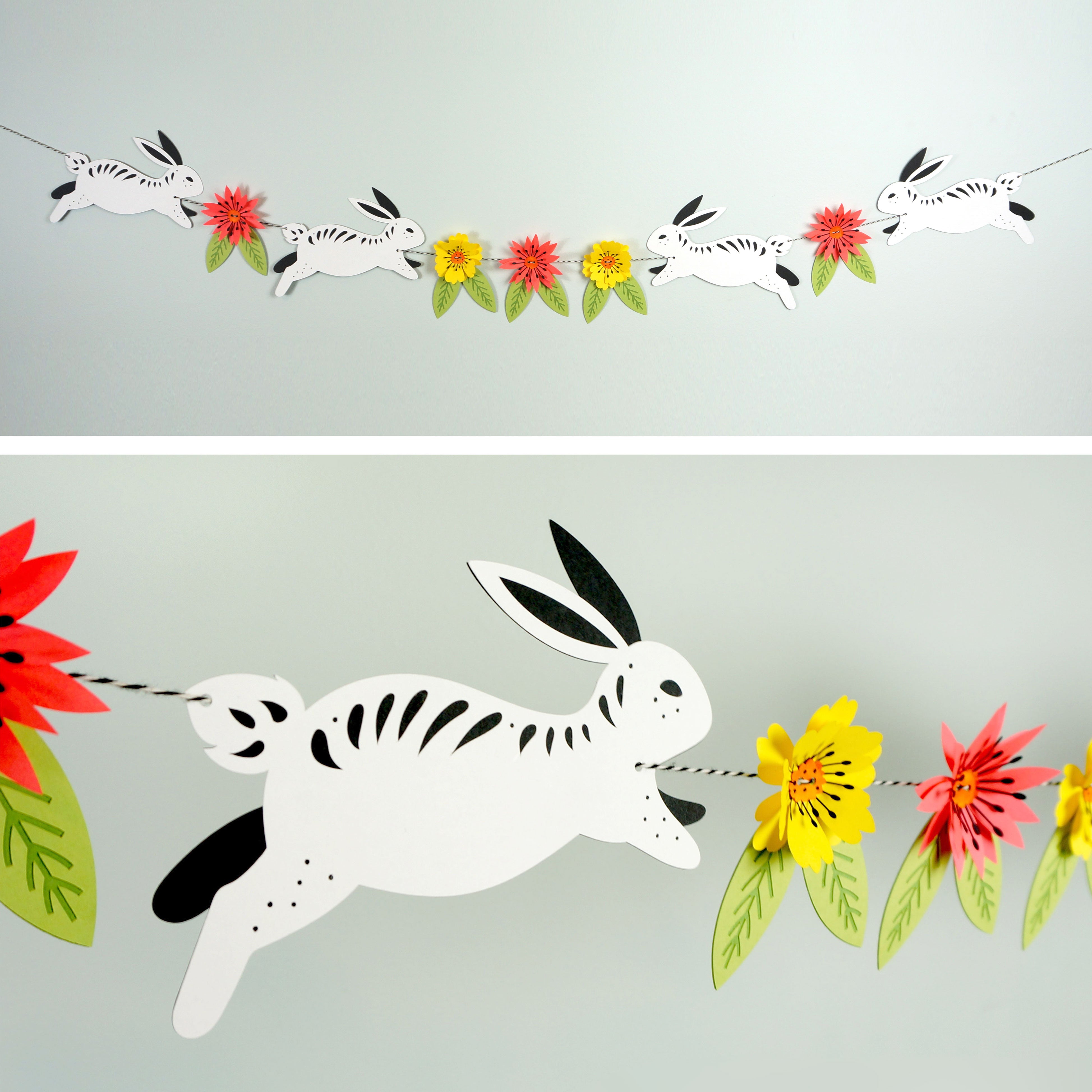 Easter Bunny Garland Template