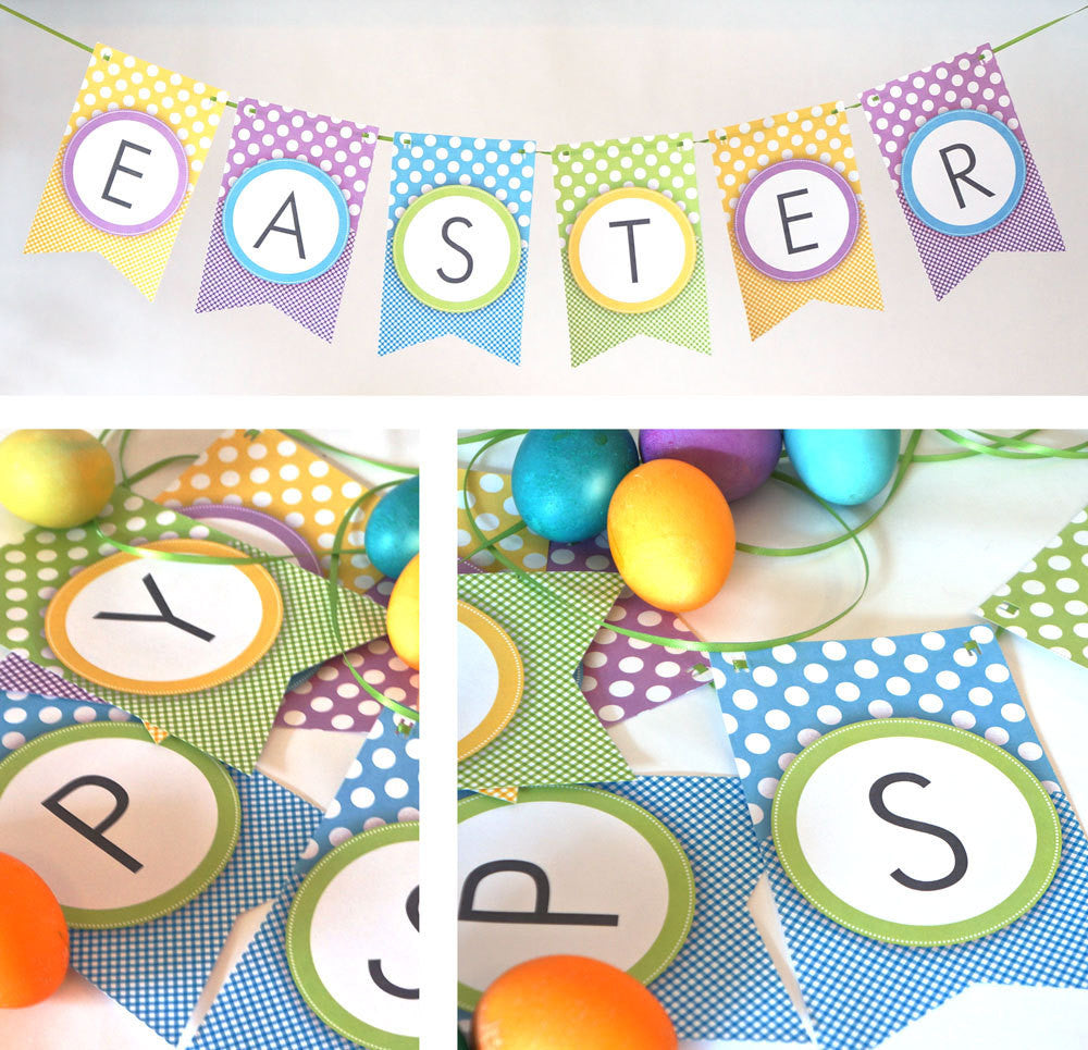 Printable Easter Banner with Dots & Gingham – Especially Paper printable-easter-banner-with-dots-gingham-especially-paper